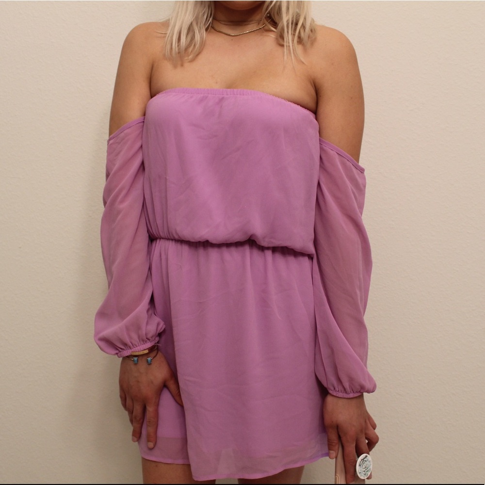 Off the Shoulder Lilac Dress